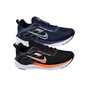 Kit 2 Tênis Nk Running V2 Preto Laranja e Azul Marinho