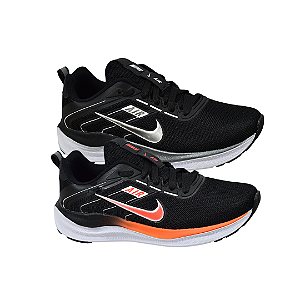 Kit 2 Tênis Nk Running V2 Preto Branco e Preto Laranja