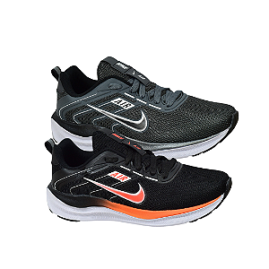 Kit 2 Tênis Nk Running V2 Grafite e Preto Laranja