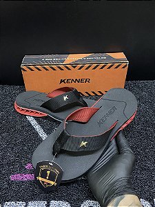 Chinelo Kenner Rakka Masculino Preto Vermelho