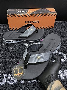 Chinelo Kenner Rakka Masculino Preto Cinza