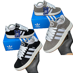 Kit 2 Tênis Adidas Campus 00S Preto Branco e Cinza