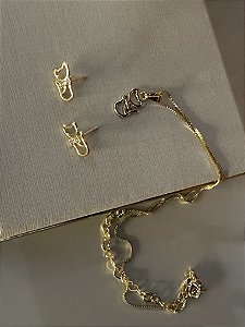 CONJUNTO GATO GRAVATA CRAVEJADO