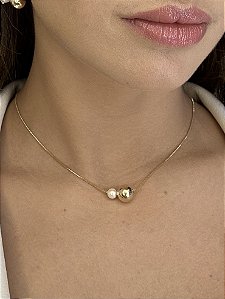 COLAR PÉROLA E ESFERA