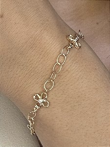 PULSEIRA FLOR VAZADA + CRISTAIS