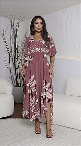 VESTIDO MÍDI DECOTE V
