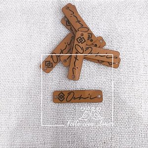 Etiqueta de couro sintético | 4x1 cm