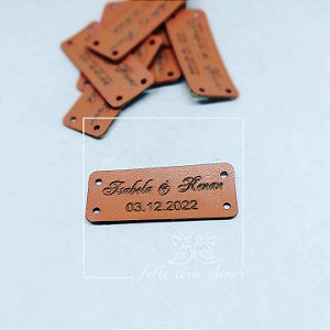 Etiqueta de couro sintético  | 4x2 cm