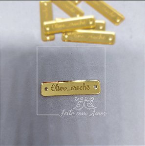 Etiqueta acrílico espelhado | 4x1 cm