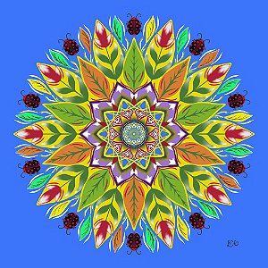 Placa Decorativa Personalizada Quadro Mandala Azul Natureza Harmônica  Zen Energias Quarto Sala 30x30