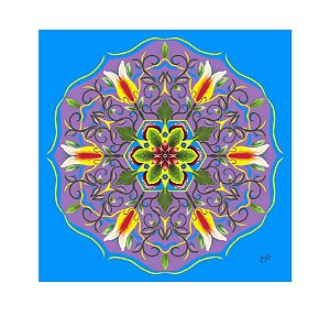Placa Decorativa Personalizada Quadro Mandala Azul Natureza Viva Zen Energias Quarto Sala 30x30
