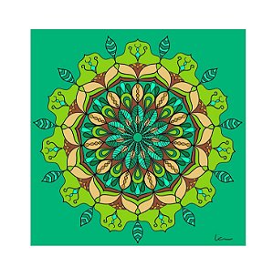 Placa Decorativa Personalizada Quadro Mandala Terra Verde Marrom Meditação Zen Energias Quarto Sala 30x30