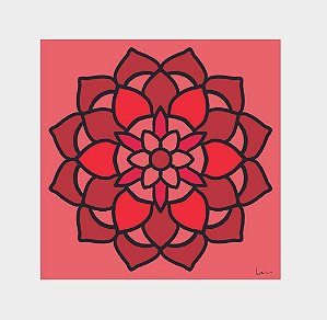 Placa Decorativa Personalizada Quadro Mandala Vermelha Equilibrio Meditação Zen Espiritual Quarto Sala 30x30