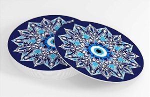 Kit 4 Porta Copos Aparador Mandala Olho Grego Protetor Decorativos Personalizados Energias Equilíbrio Zen