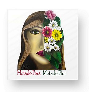 Placa Decorativa Personalizada Quadro Metade Fera Metade Flor Metamorfose Feminina Quarto Sala 20x20