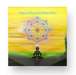 Placa Decorativa Personalizada Quadro Yoga Meditação Zen Chacras Florescimento Evolução Espiritual  Quarto Sala 20x20