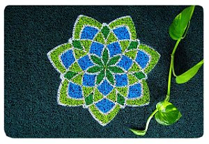 Capacho Tapete De Porta Decorativo Personalizado 60x40 Verde Mandala Exclusivo Zen Energias Coloricasa