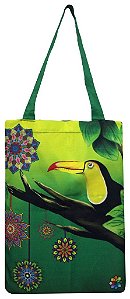 Bolsa Sacola Feminina De Lado Ecobag Tote Ombro Dobrável Ecobag Forro Interno Reforçada Tucano Mandala ColoriCasa