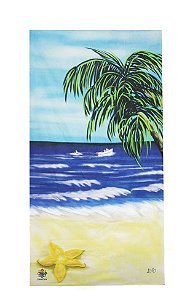 Canga Toalha de Praia Grande Gigante Personalizada Azul Coqueiro ColoriCasa