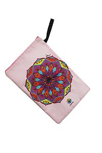Bolsa Organizadora Necessaire Grande Personalizada Rosa Transparente Mandala Coloricasa