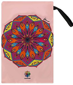 Bolsa Organizadora Necessaire Grande Personalizada Rosa Transparente Mandala Coloricasa