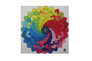 Mini Manta Panô Mandala Personalizada Colorida Espiral Meditação Coloricasa