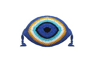 Almofada Cheia Decorativa Azul Olho Grego Colorida Sala Quarto Sofá 40x40