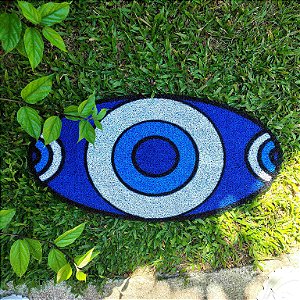 Tapete Capacho Mandala Olho Grego Oval 75x45 Porta Sala Banheiro Decorativo Coloricasa