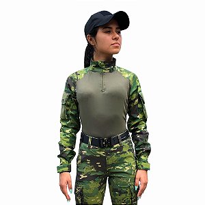 Camisa Combat Feminina Multicam Tropic Aliança Militar