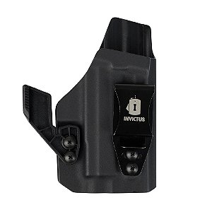 Coldre Kydex IWB Destro Glock Invictus Série Standard/Compact para Lanterna - Preto