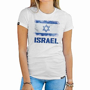 Camiseta Israel Feminina Aliança Militar - Branca