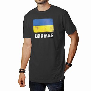 Camiseta Ukraine Masculina Aliança Militar - Preta