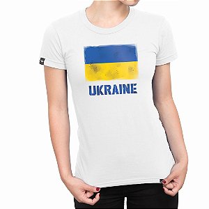 Camiseta Ukraine Feminina Aliança Militar - Branca