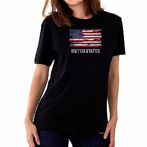 Camiseta United States Feminina Aliança Militar - Preta