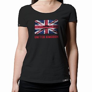 Camiseta United Kingdom Feminina Aliança Militar - Preta