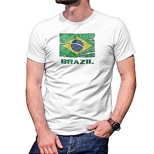Camiseta Brazil Masculina Aliança Militar - Branca