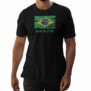 Camiseta Brazil Masculina Aliança Militar - Preta