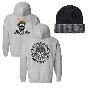 Kit Inverno - Moletom + Gorro Alaska Double Preto com Cinza