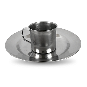 Kit Mochileiro Inox - Prato + Caneca