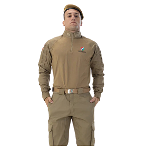 Camisa Combat Militar Unissex Caqui (2 Bolsos) - PMSC