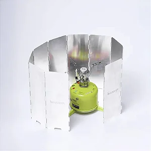 Protetor de Vento para Fogareiro 10 Placas Dobrável Camping - Hawapi