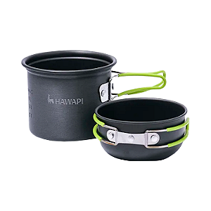 Conjunto de Panelas Camping 2 Peças Portátil Compacto Hawapi