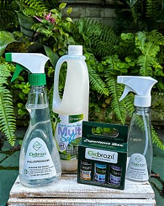 Kit Detergente pH Neutro Multiuso Ecológico Concentrado Mult Soft Ekobrazil 1L (RENDE ATÉ 100L) c/ Pulverizador 500ml + Kit Amostra Mults + Pulverizador 200ml