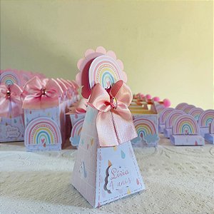Caixa pirâmide arco iris boho
