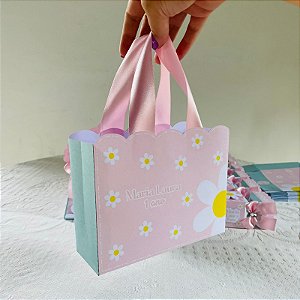 Sacola personalizada margaridas