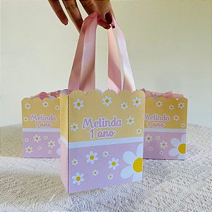 Sacolinha personalizada margaridas