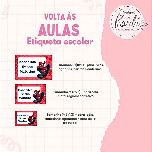 Etiqueta escolar kit luxo 77 adesivos