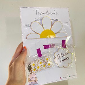 Topo de bolo margaridas