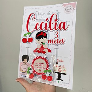 Topo de bolo cerejinha personalizado