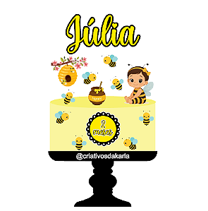 Topo de bolo abelhinha personalizado